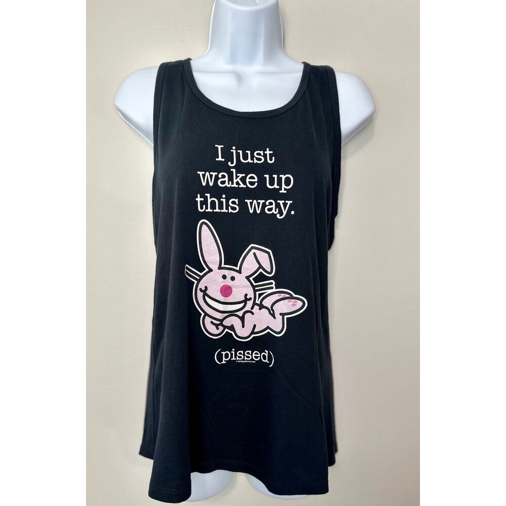 It’s Happy Bunny Tank Y2K Jim Benton Tank "I Just Wake Up This Way…Pissed" XL
